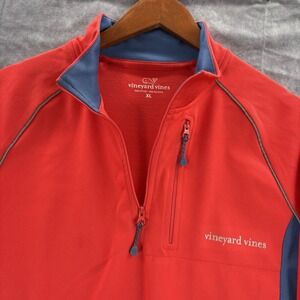 Vineyard Vines Quarter Zip Mens XL Red Pullover Golf Lightweight Long Sleeve